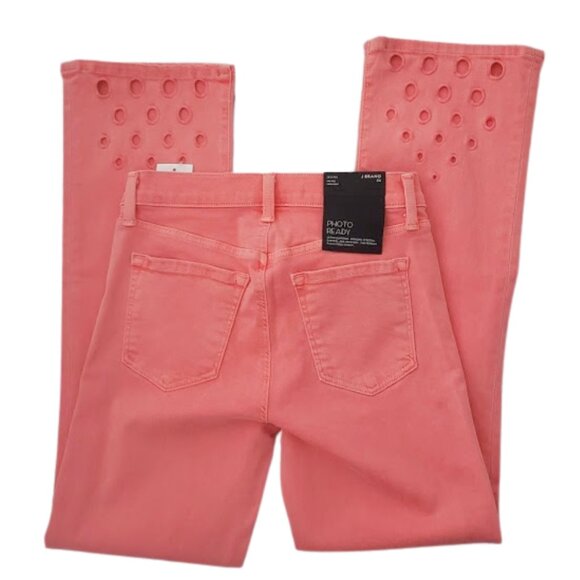 J Brand Women's Selena Grapefruit Crop Boot Mid-Rise Eyelet Jean SZ 24R NWT - Picture 4 of 12